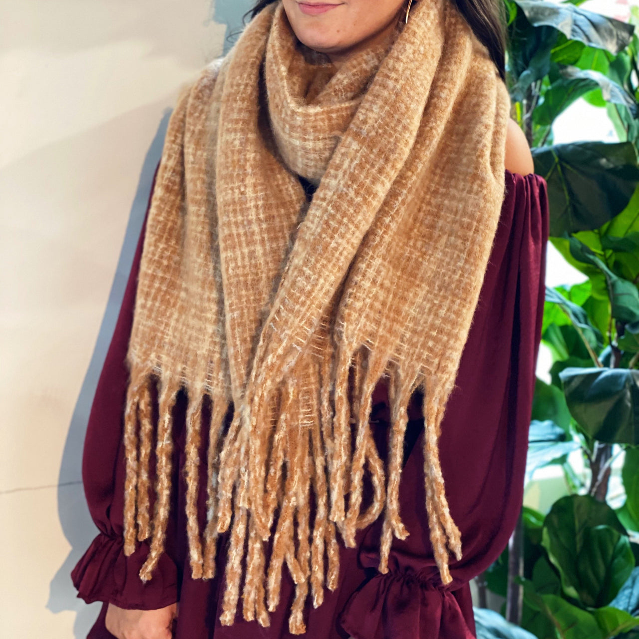 Ellison & Young - Coco Tweed Fringed Scarf - 4 COLORS -