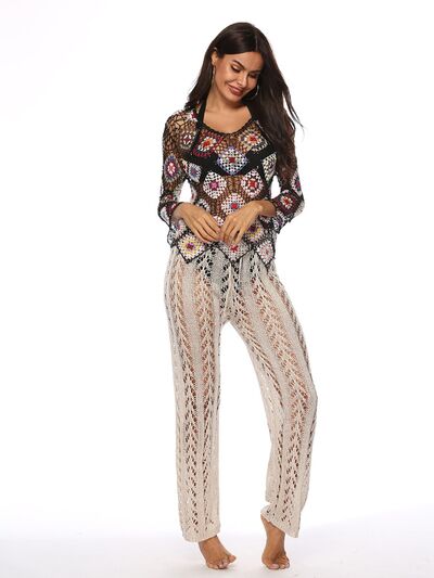 Cutout Drawstring High Waist Beach Pants - T - 3 COLORS -