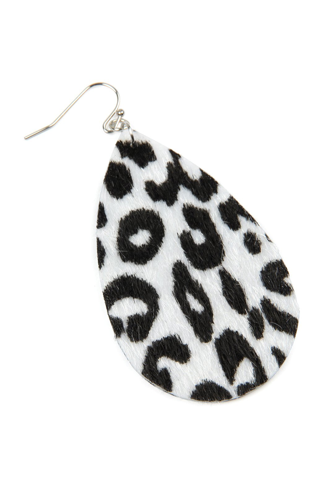 Leopard Print Fabric Fish Hook Teardrop Earrings - 5 COLORS -