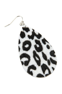 Thumbnail for Leopard Print Fabric Fish Hook Teardrop Earrings - 5 COLORS -