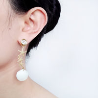 Thumbnail for Crystal Star Porcelain Seashell Earrings -