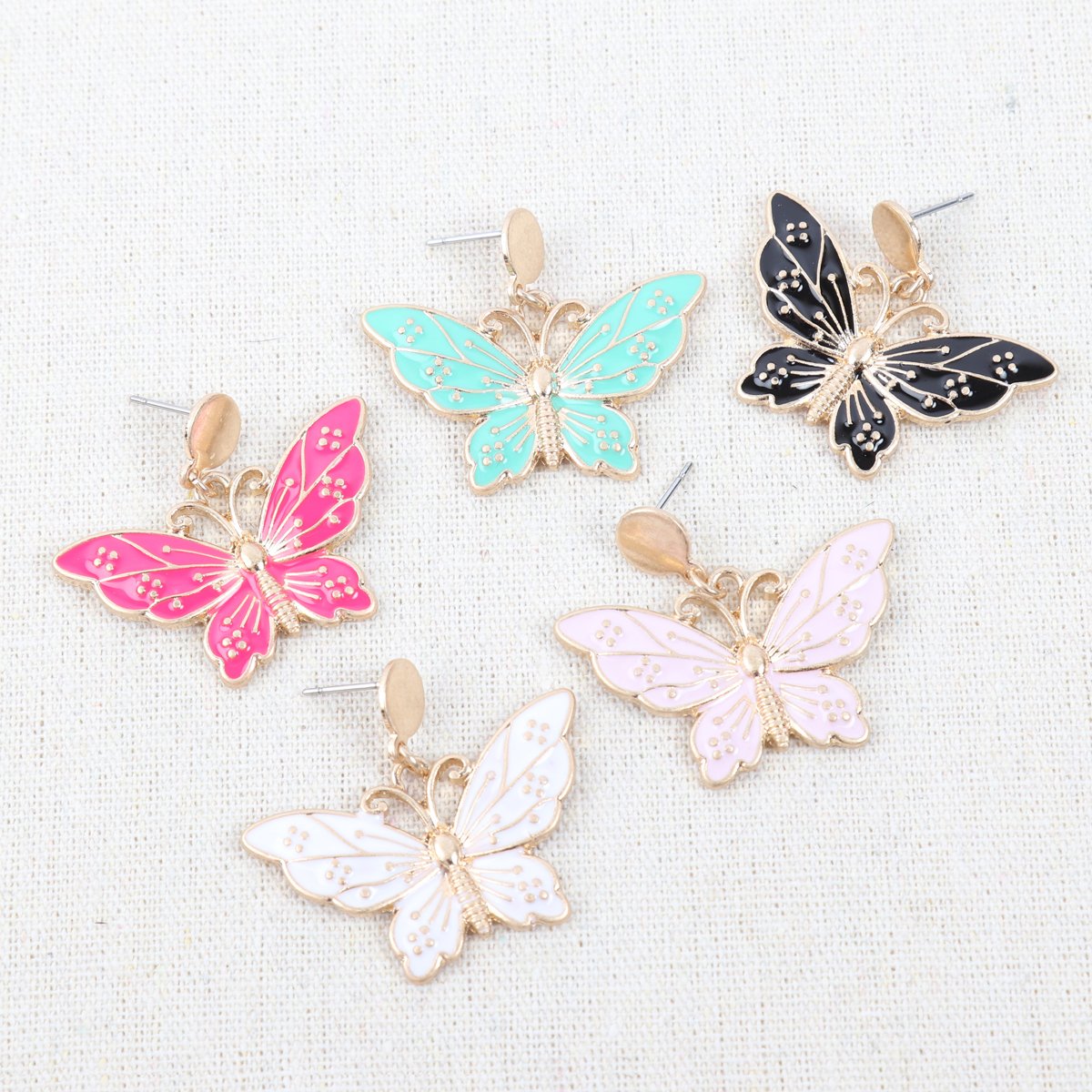 Butterfly Post Dangling Earrings - 5 COLORS -