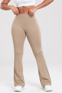 Thumbnail for Ruched High Waist Bootcut Active Pants - T - 7 COLORS -