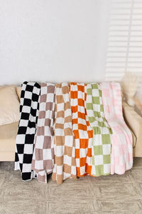 Thumbnail for Cuddley Checkered Decorative Throw Blanket - T - 6 COLORS -