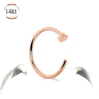 14Kt Rose Gold Nose Hoop Ring -