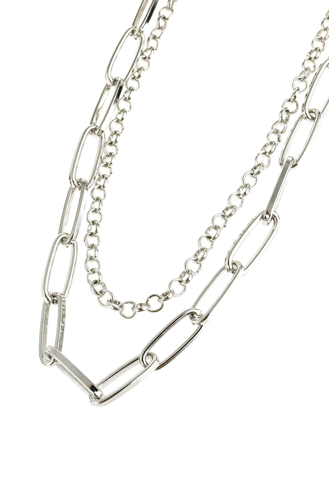 Riah Fashion - Multiline Chain Necklace - 2 FINISHES -