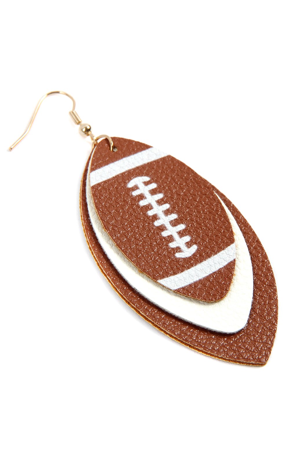 Football Sports Layered Leather Earrings -