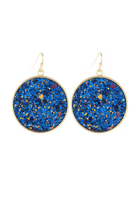 Thumbnail for Riah Fashion - Disc Sequin Leather Drop Earrings - 8 COLORS -