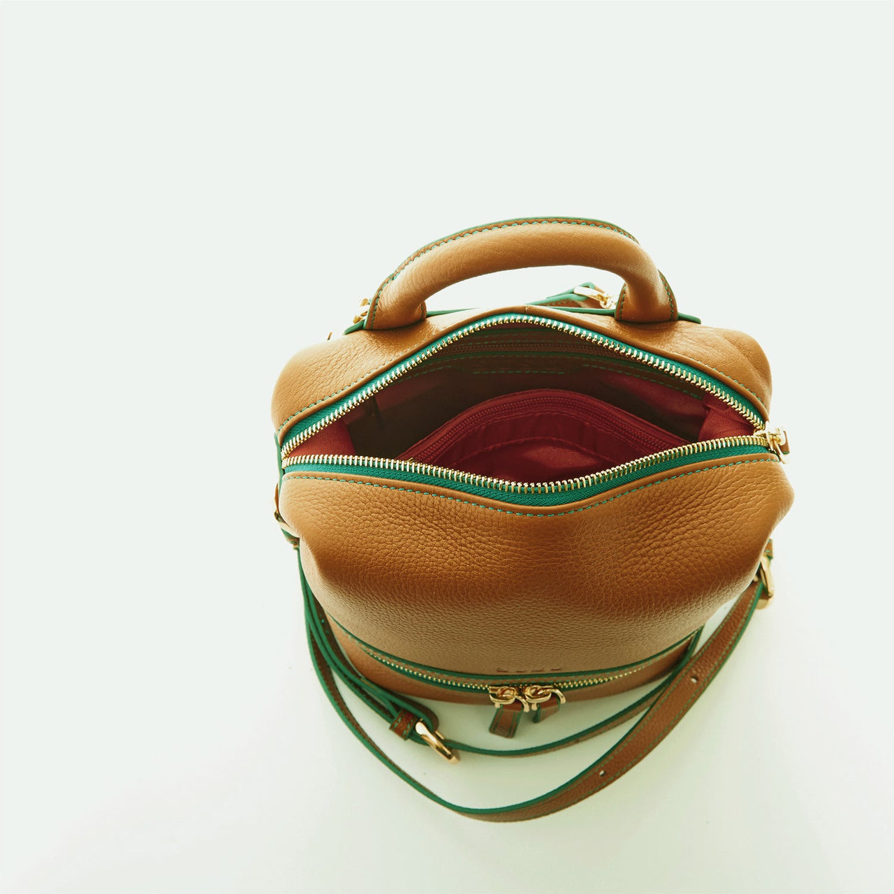 Ashley Small Brown Leather Backpack -