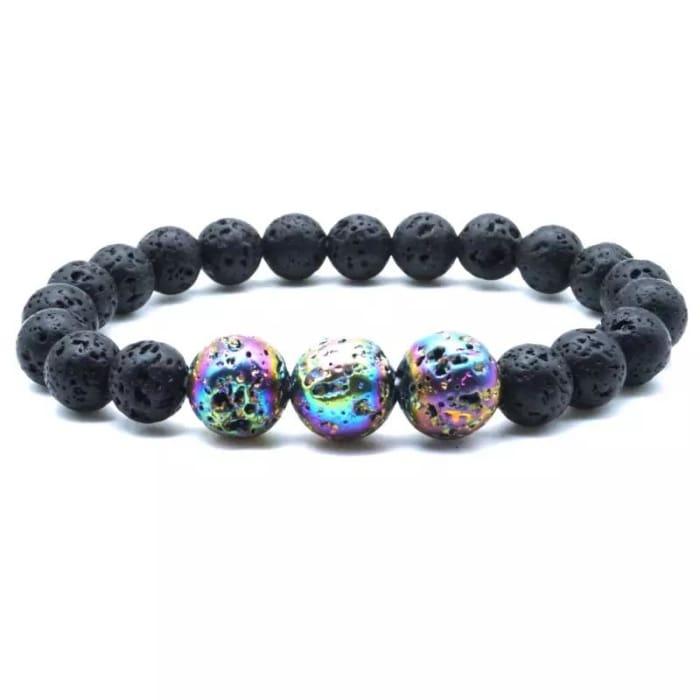 Volcano Lava Stone Bracelet Multicolor Rainbow -