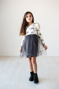 Thumbnail for Eclipse Kids - Long Sleeve Tulle Dress - Sasquatch - SIZES 2T THRU 11/12 -