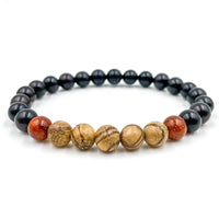 Thumbnail for Kingston - Sandalwood, Red Rosewood, & Ebony Blackwood Mala Beaded Bracelet -