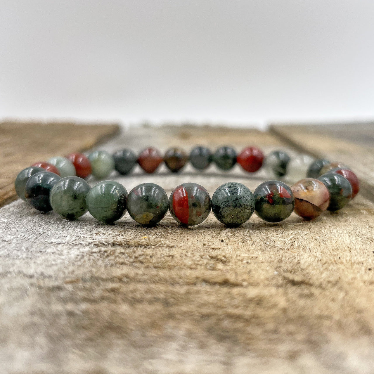 Union - Bloodstone Gemstone Beaded Bracelet -