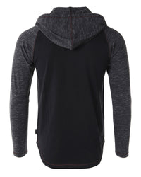 Thumbnail for Long Sleeve Raglan Henley Round Bottom Hood T-Shirts - 1 COLOR