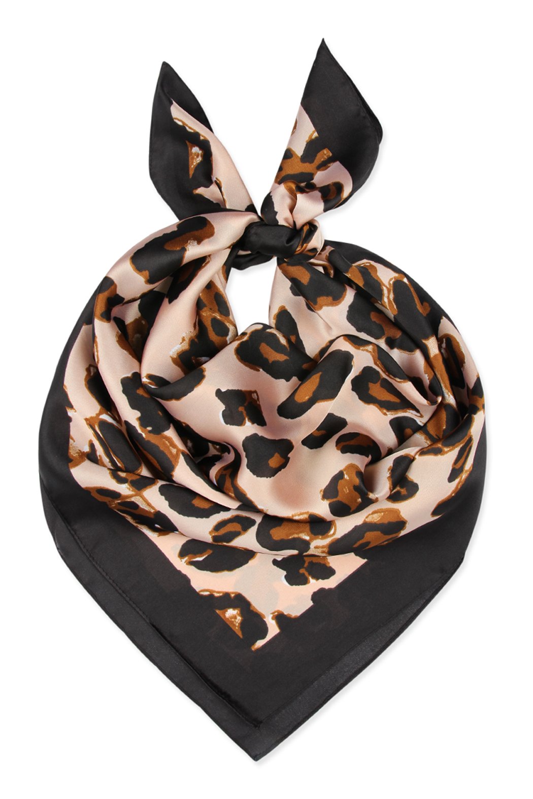 Riah Fashion - Beige Leopard Pattern Scarf -