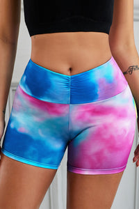 Thumbnail for Wide Waistband High Waist Yoga Shorts - T - 2 COLOR PATTERNS -