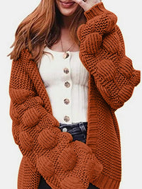 Thumbnail for Open Front Long Sleeve Cardigan - T - 7 COLORS -