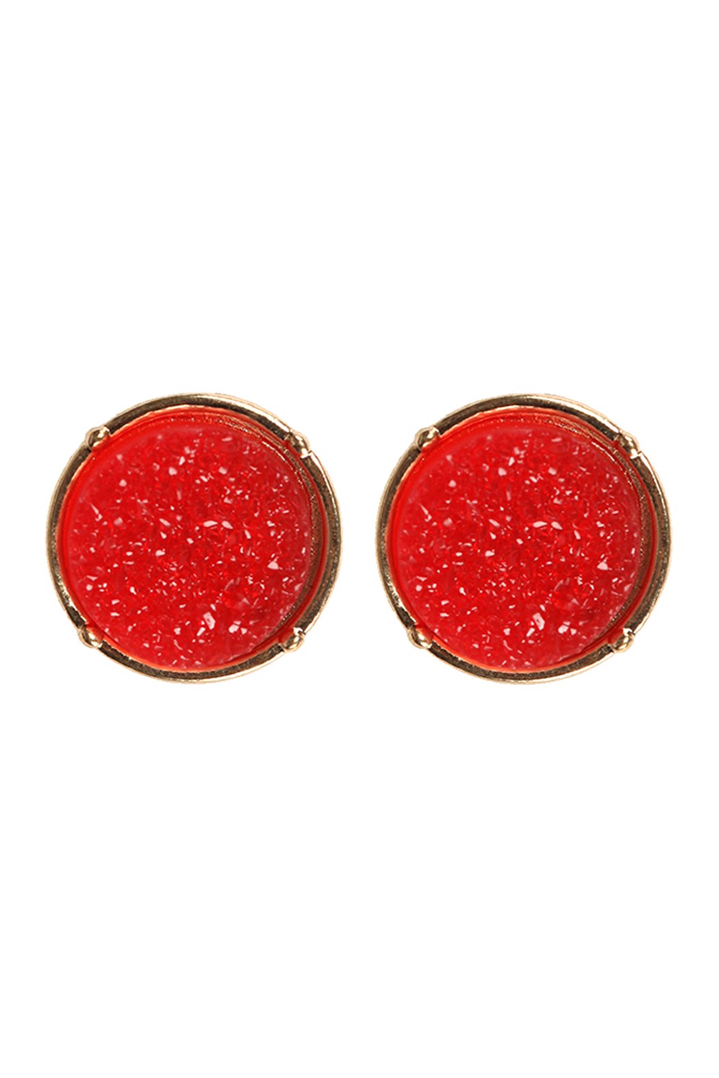 Druzy Round Post Earrings - 18 COLORS -