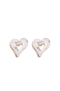 Thumbnail for Glass Open Heart Post Stud Earrings - 5 COLORS