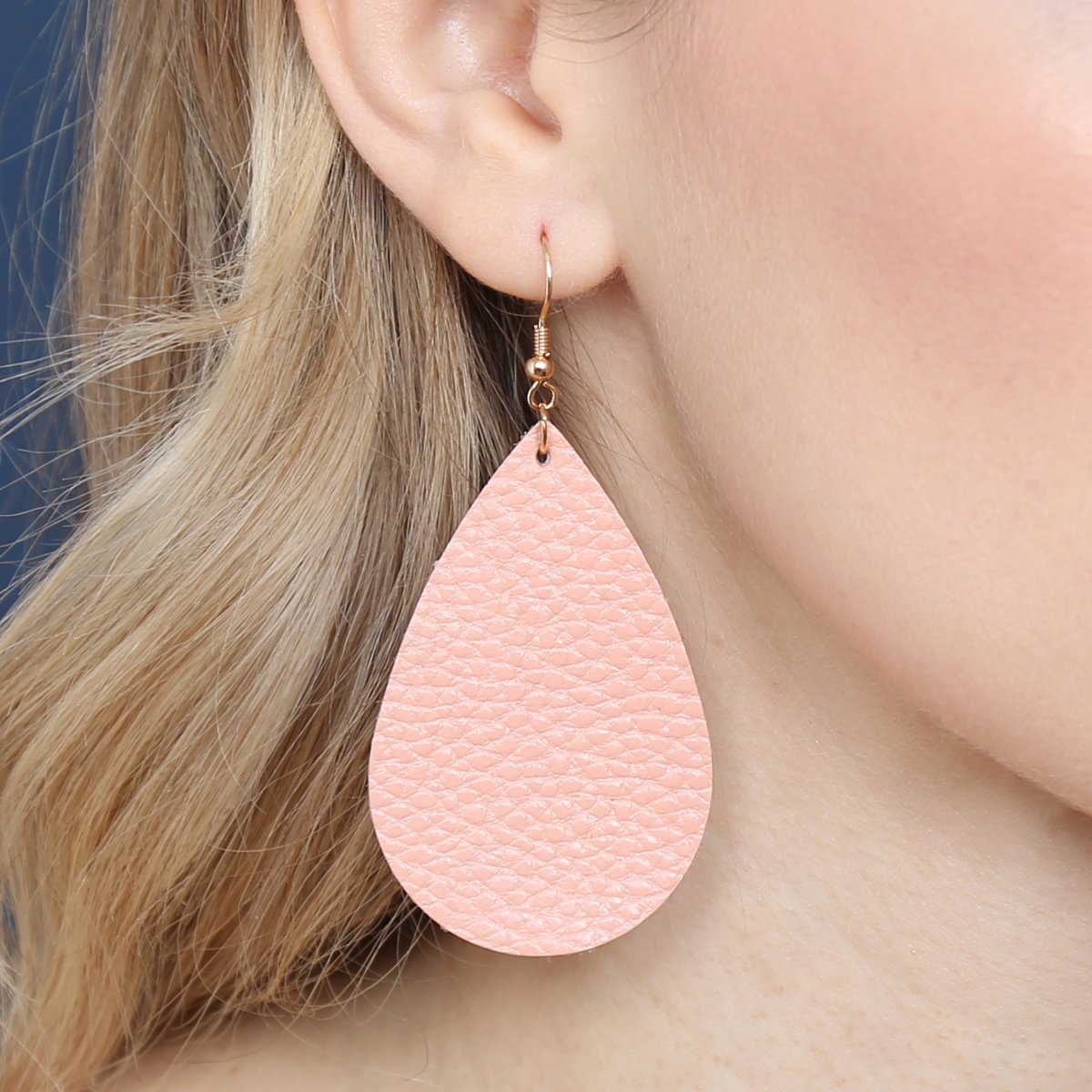 Teardrop Leather Earrings - 18 COLORS -