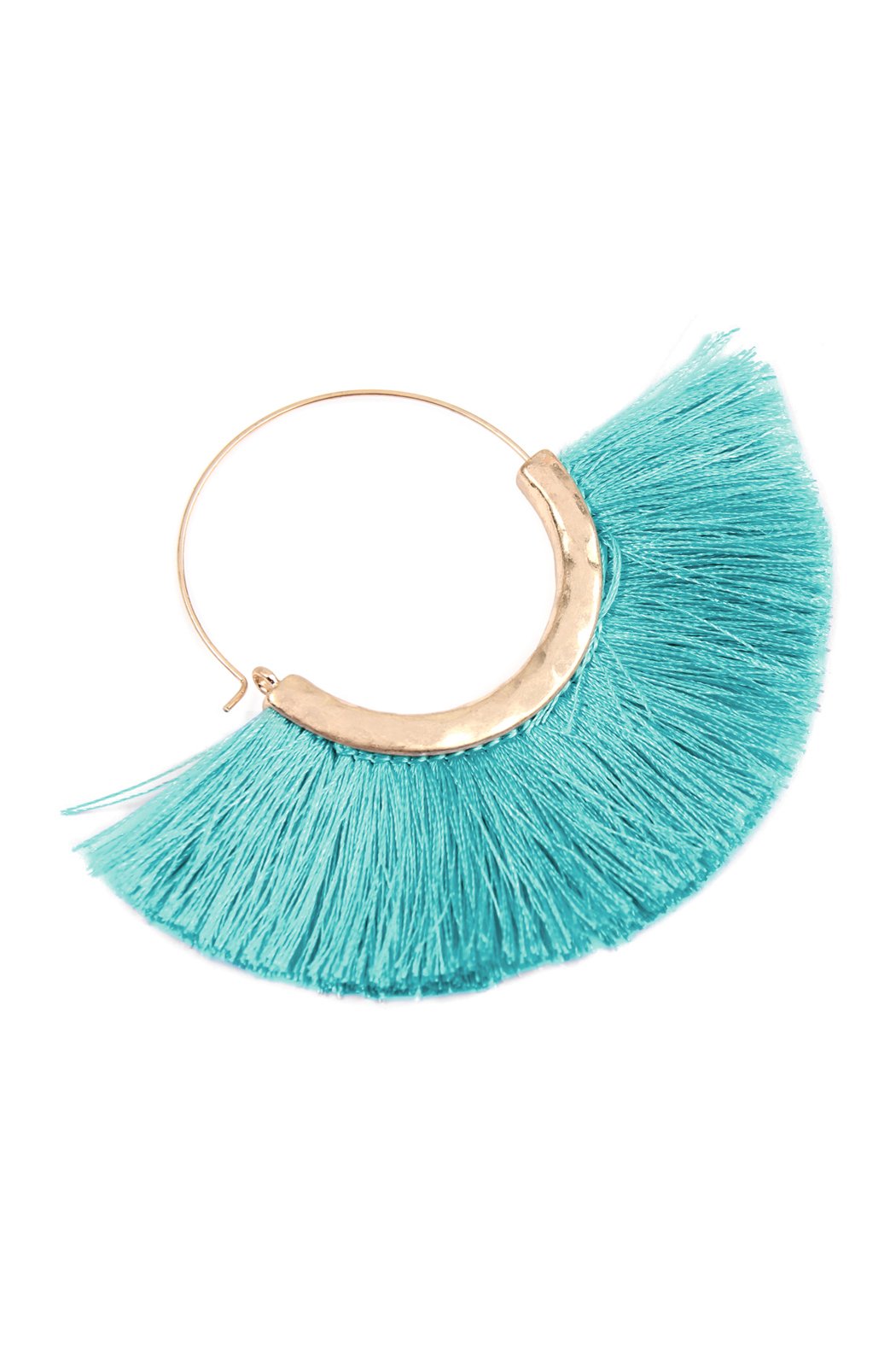 Fan Tassel Hoop Earring - 15 COLORS -