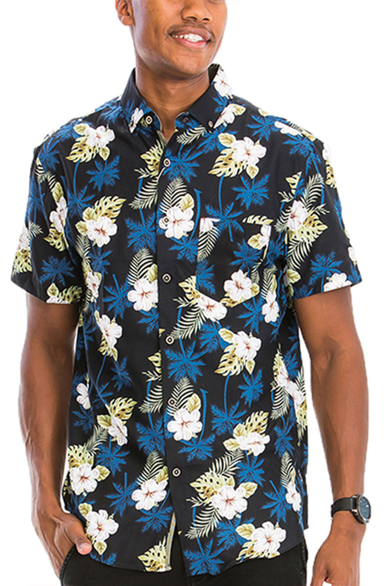 WEIV - Digital Print Hawaiian Short Sleeve Shirt -