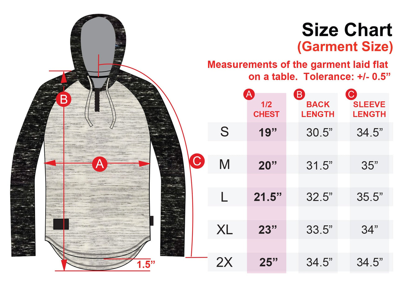 Long Sleeve Raglan Henley Round Bottom Hood T-Shirts - Space Grey - 1 COLOR -