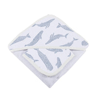 Thumbnail for Blue Shadow Whales Bamboo Hooded Towel and Washcloth Set - 1 COLOR -