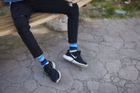 Thumbnail for Men's Bluebird Stripe Socks - 1 COLOR -