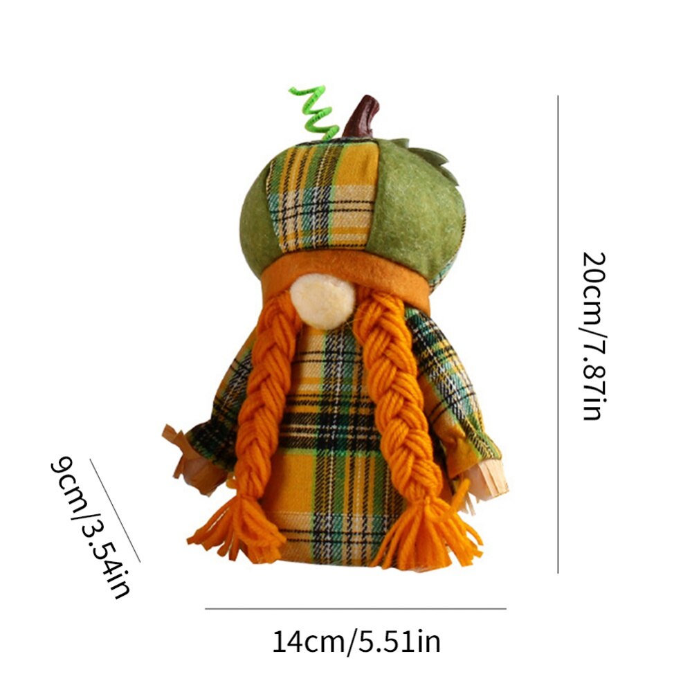 Fall Pumpkin Gnomes Handmade Fall Plush Swedish Gnomes - Ornaments Holiday Home Table Decorations Gifts - 7.87" - [14-20 DAY DELIVERY] -