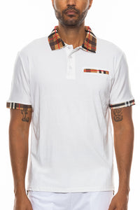 Thumbnail for Checkered Plaid Detail Polo - 4 COLORS -