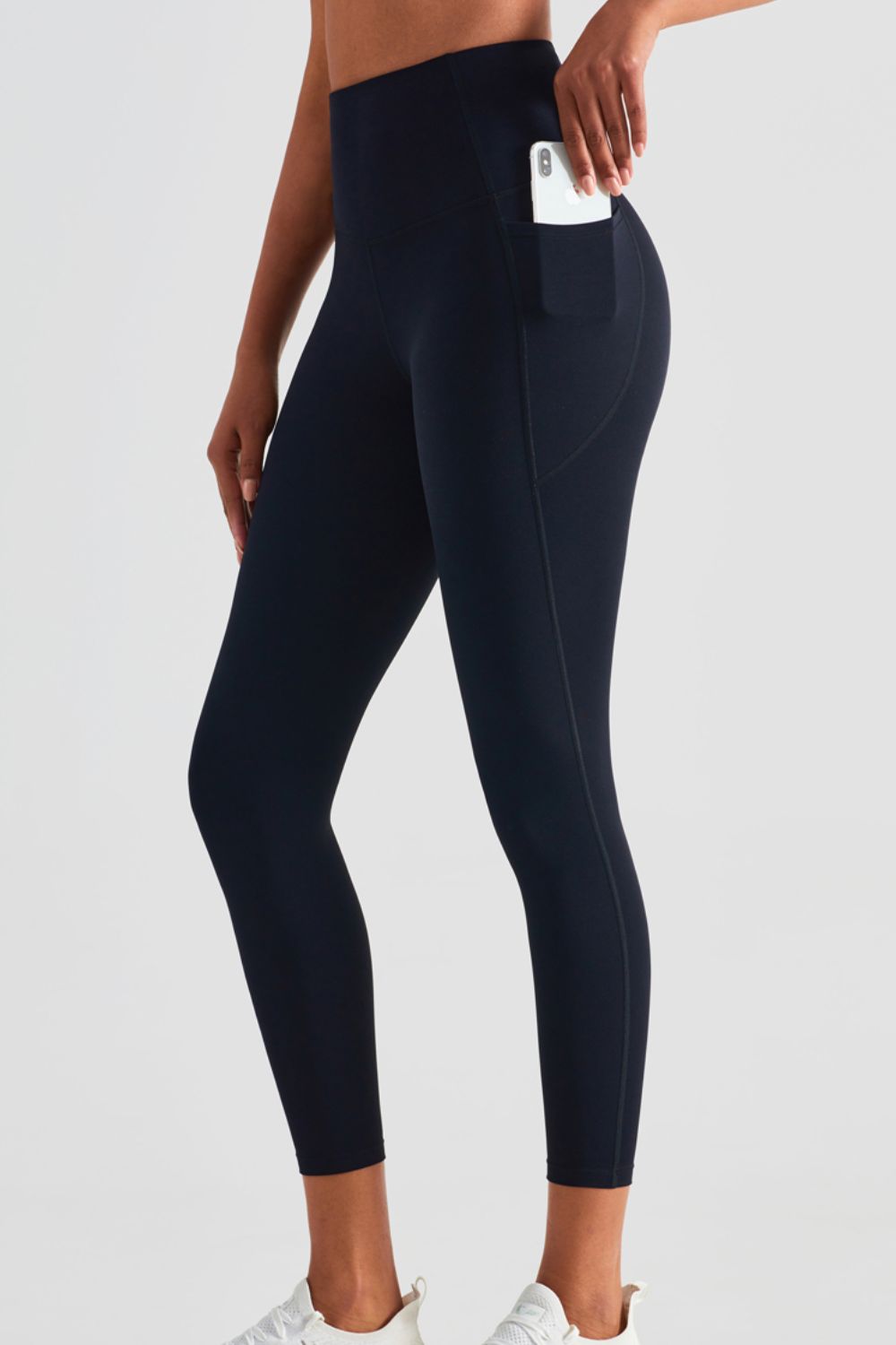 Wide Waistband Sports Leggings with Pockets - T - 5 COLORS -