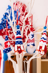 Thumbnail for Set of 4 Independence Day Knit Hanging Ornament Gnomes - 7.5