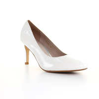 Thumbnail for Patent Leather 8cm Pin Heel Round Toe Pumps-White