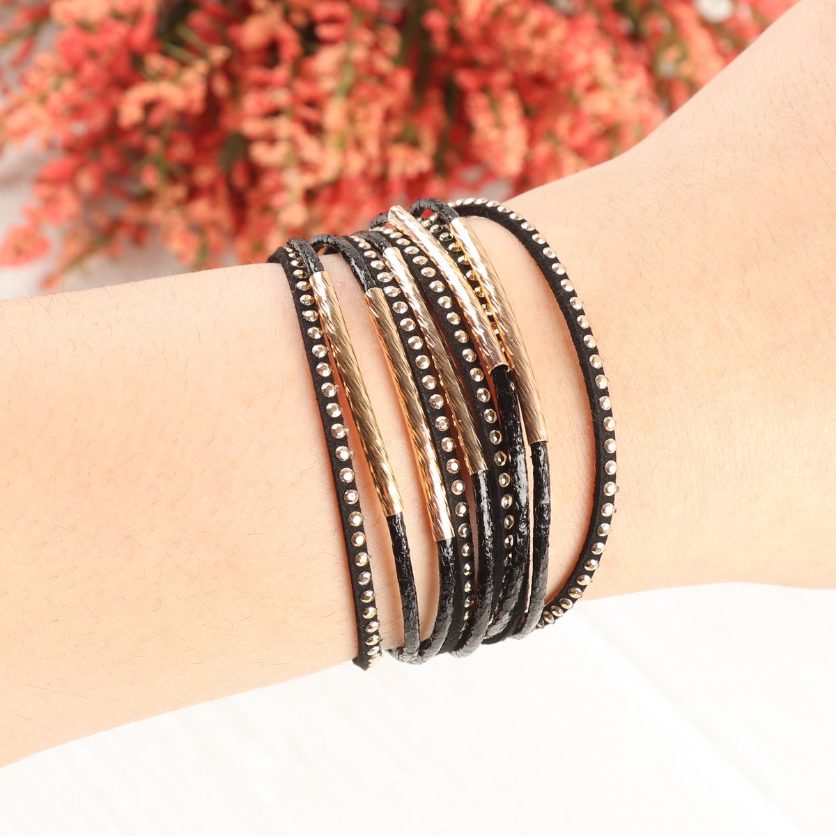 Multiline Leather Magnetic Bracelet - 5 COLORS