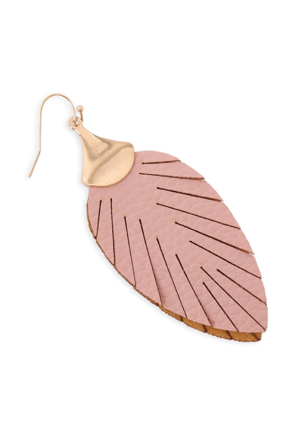 Riah Fashion - Pu Leather Hook Earrings - 5 COLORS