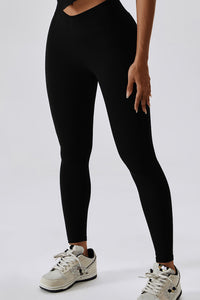 Thumbnail for Wide Waistband Slim Fit Back Pocket Sports Leggings - T - 5 COLORS -