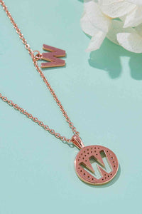 Thumbnail for Moissanite U to Z Initial Pendant Necklace