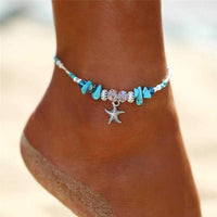 Thumbnail for Boho Crystal Starfish Anklet Ankle Bracelet -