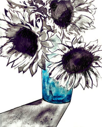 Thumbnail for Flower in Blue Vase Wall Art Print - 3 SIZES -