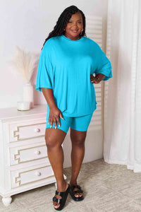 Thumbnail for Basic Bae Full Size Soft Rayon Three-Quarter Sleeve Top and Shorts Set - SIZES S THRU 3XL - 2 PCS. - T - 5 COLORS -