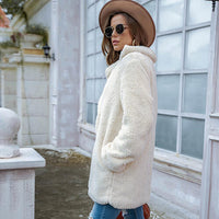 Thumbnail for Collared Neck Long Sleeve Winter Coat - T - 3 COLORS -