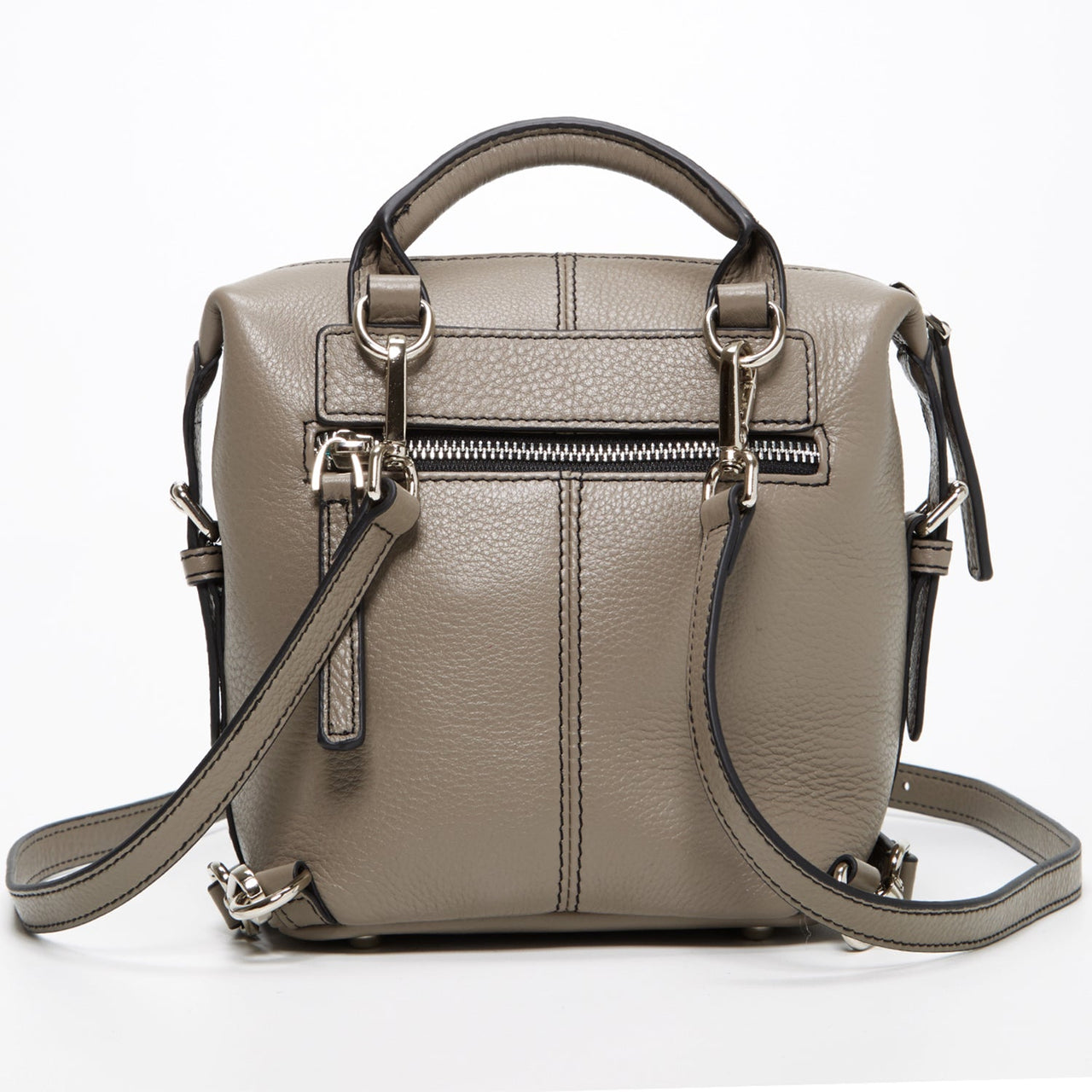 Ashley Gray Leather Backpack Purse -