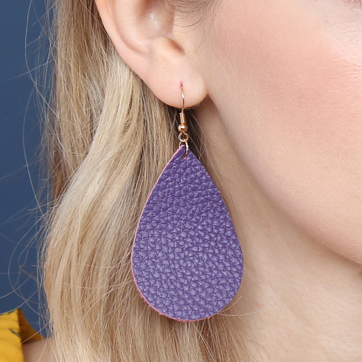 Teardrop Leather Earrings - 18 COLORS -