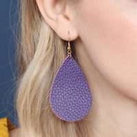 Thumbnail for Teardrop Leather Earrings - 18 COLORS -