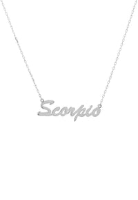 Thumbnail for Zodiac Star Sign Name Necklace Silver Scorpio -