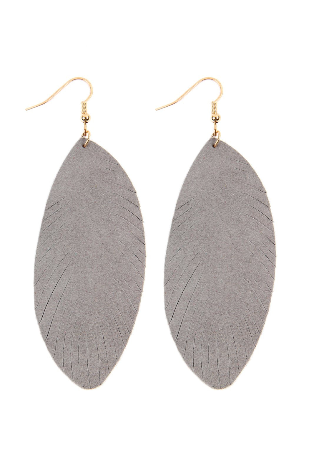 Fringe Leaf Leather Drop Earring - 8 COLORS -