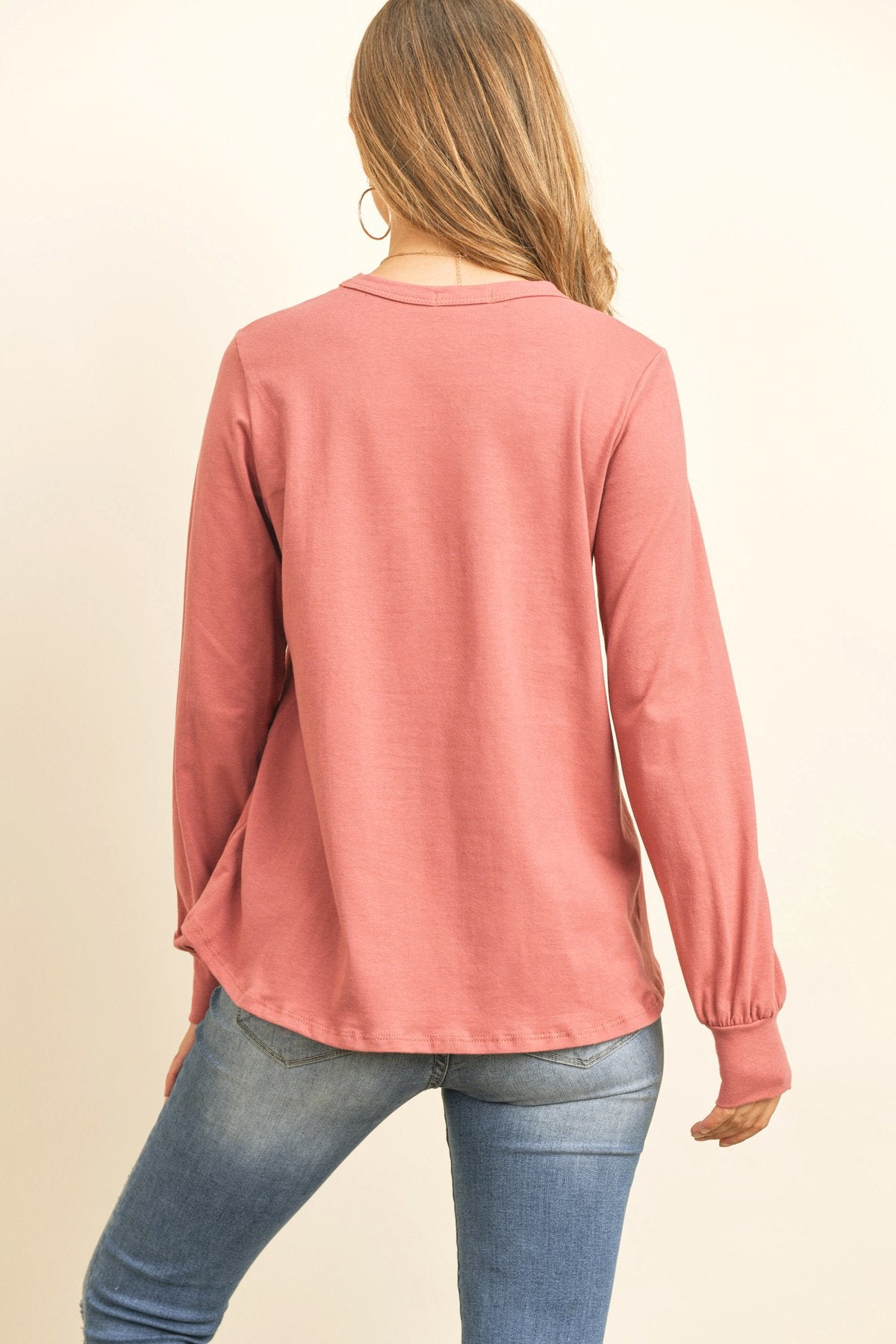 Riah Fashion - Long Sleeve Round Neck Solid Top - 17 COLORS -