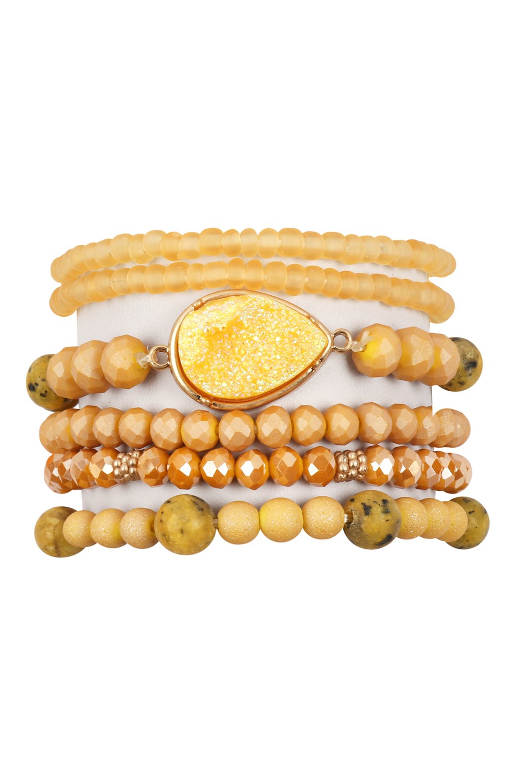 Teardrop Druzy Mixed Beads Bracelet - 8 COLORS -