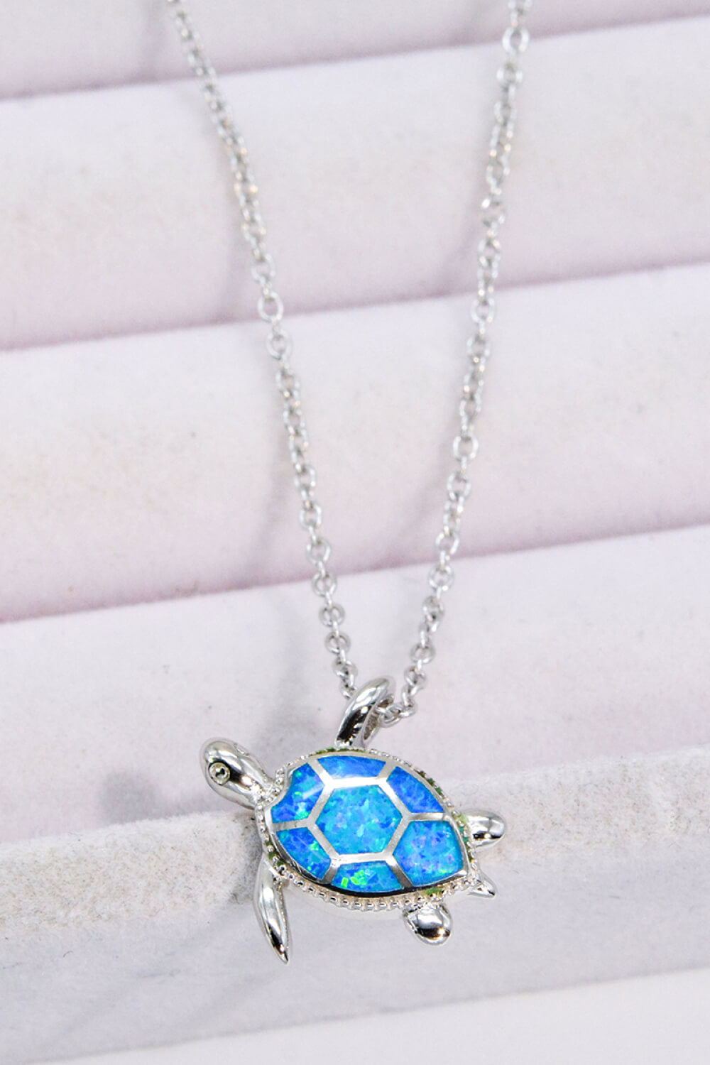 Opal Turtle Pendant Chain-Link Necklace - T - 1 COLOR -